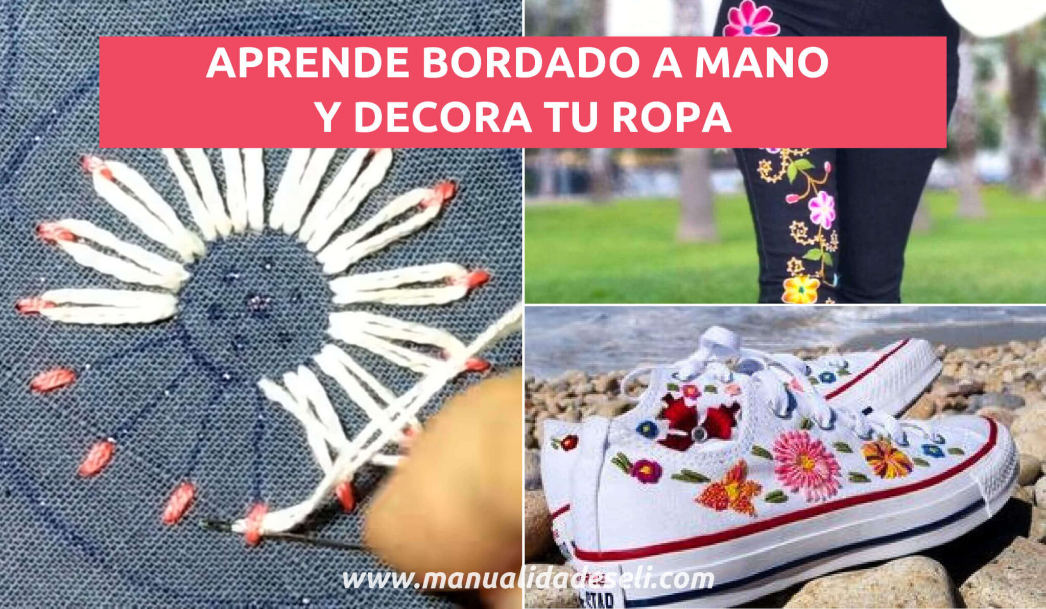 Decora Ropa ¡Aprende! Decora Tu Ropa Con Lindas Flores Bordadas A Mano De Forma ...