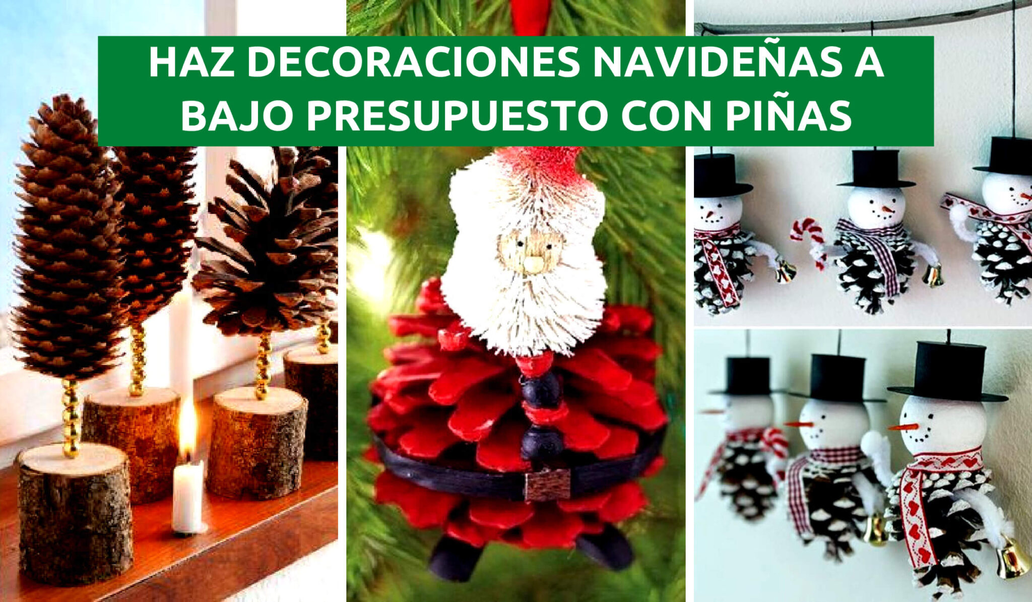 HAZ DECORACIONES NAVIDEÑAS CON PIÑAS. FÁCIL DE HACER Y A BAJO ...