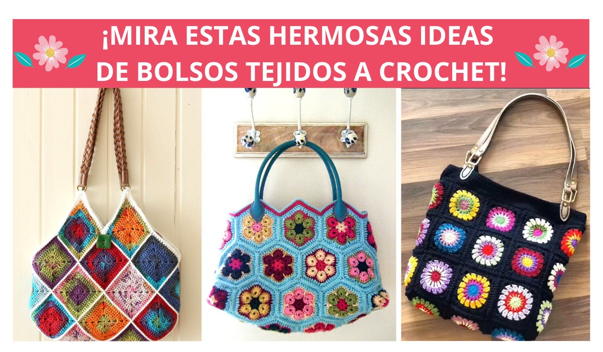 Bolsas tejidas a mano con estambre hot sale