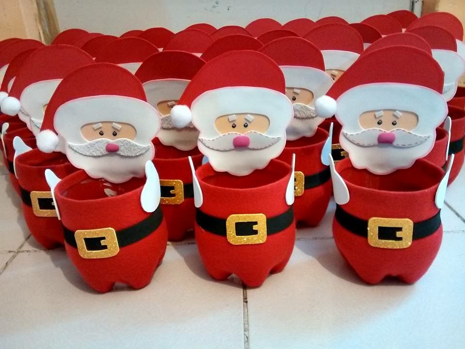 dulceros navideños hechos con reciclaje