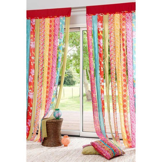 cortinas con retazos de tela