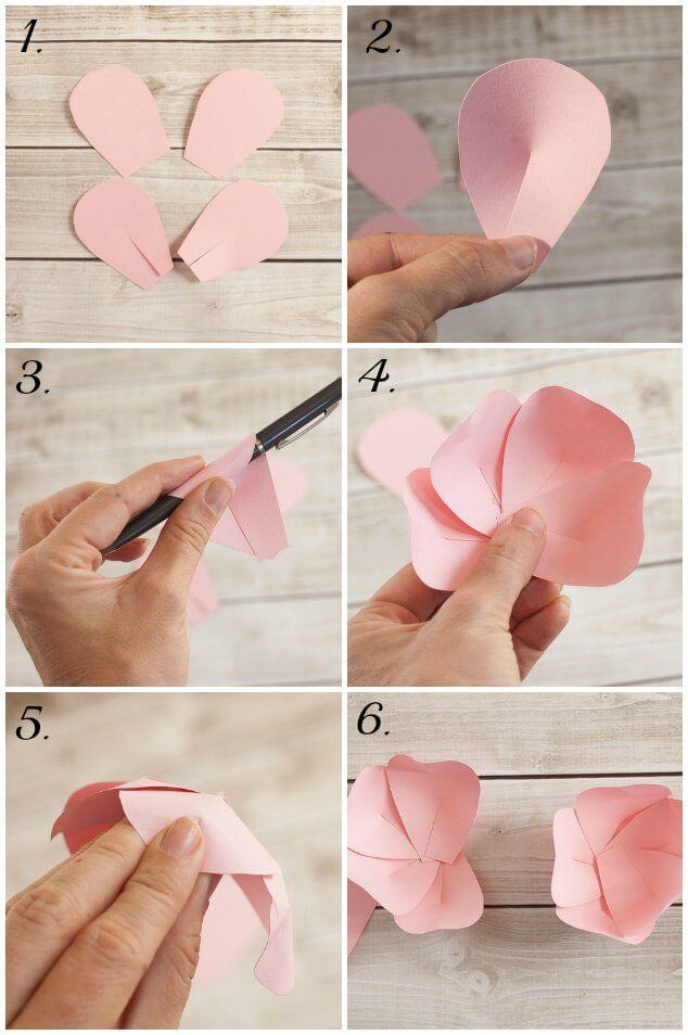 cómo hacer flores de papel