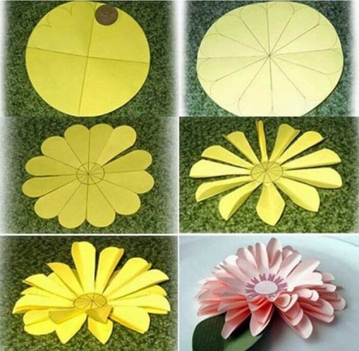 cómo hacer flores de papel
