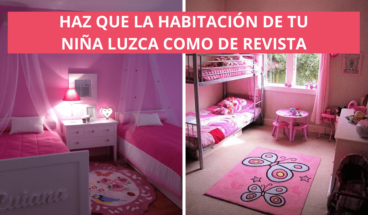 cargando Fuera Varios Bellísimas ideas de decoración de habitaciones en color rosa para niñas