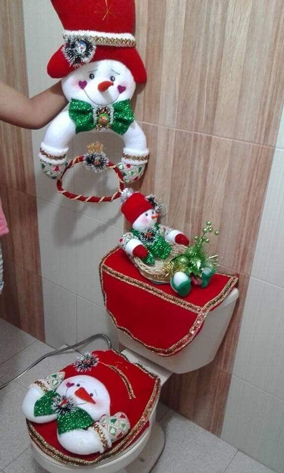 cómo decorar el baño en época navideña