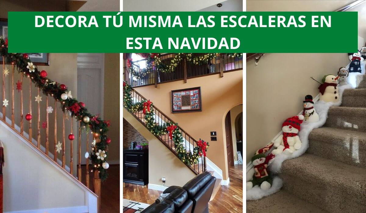 Perímetro retirada esposa 15 Ideas navideñas para aprender a decorar las escaleras