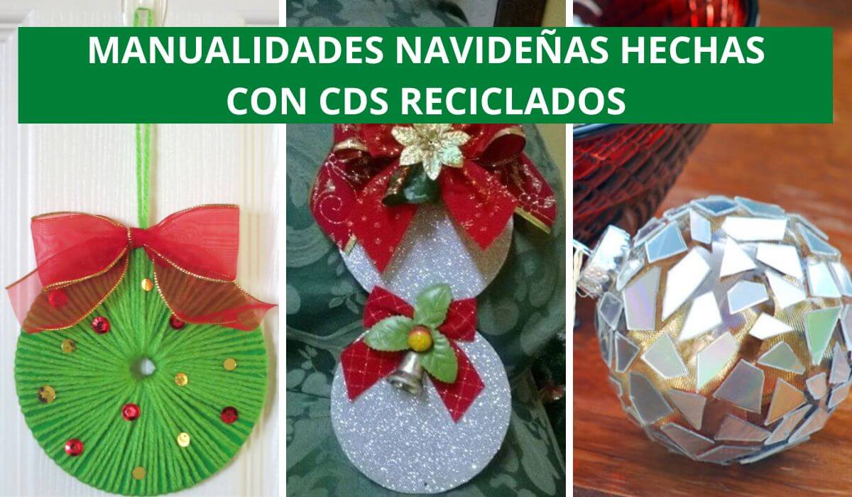 Manualidades navideñas hechas con Cds reciclados