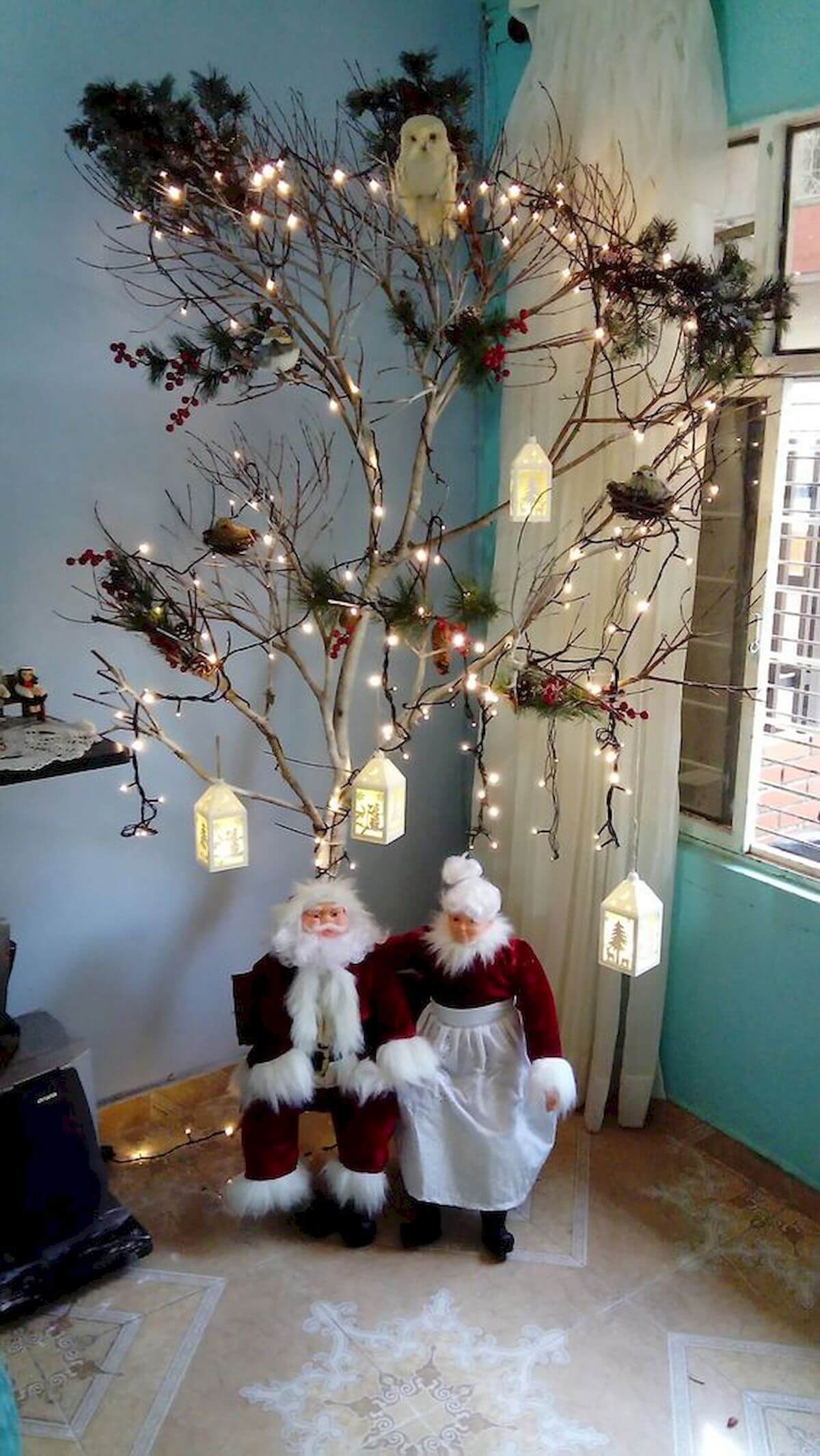 15 Hermosas Ideas De Árboles De Navidad Hechos Con Ramas
