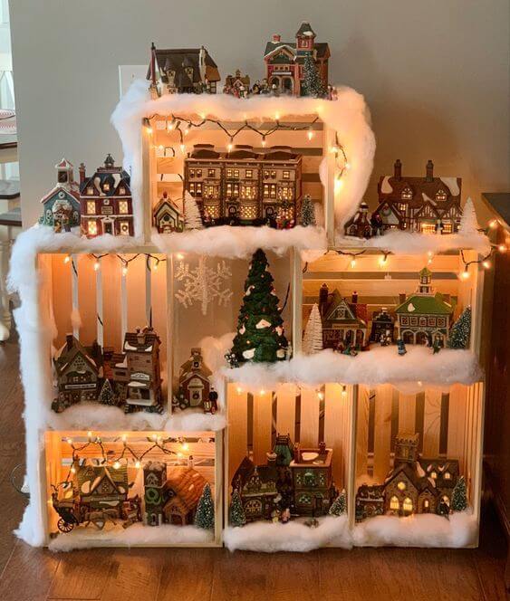 decoración navideña con cajas