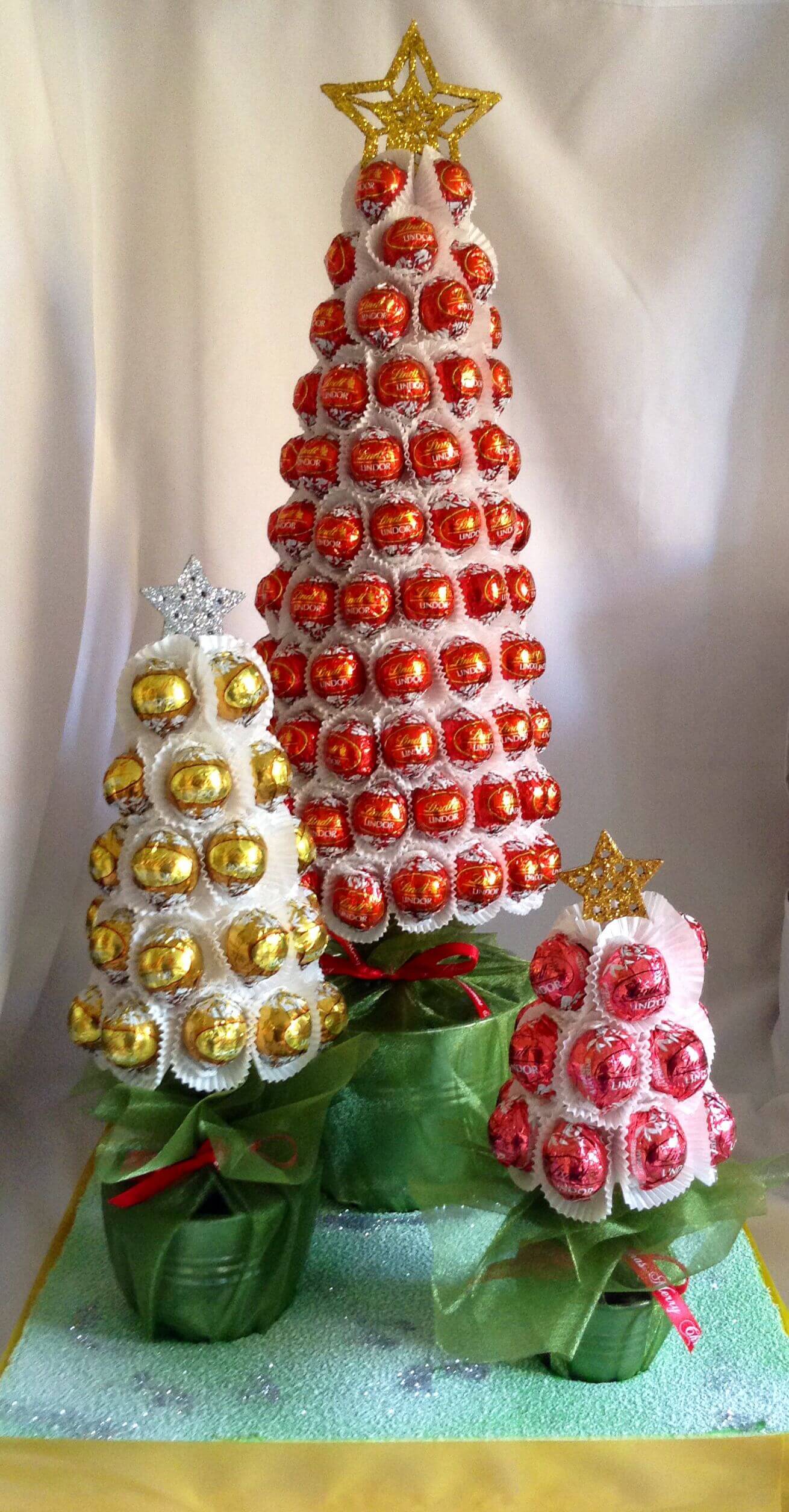 ARBOLITOS DE NAVIDAD HECHOS CON GOLOSINAS PERFECTOS PARA DECORAR