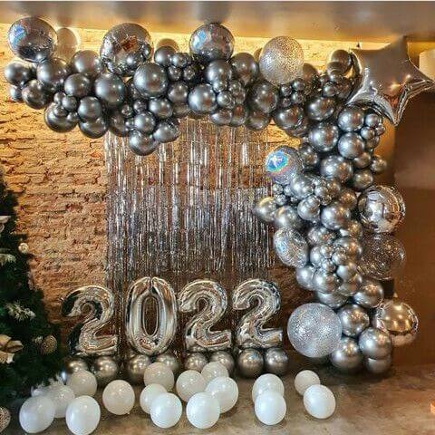 decoración con globos para fin de año