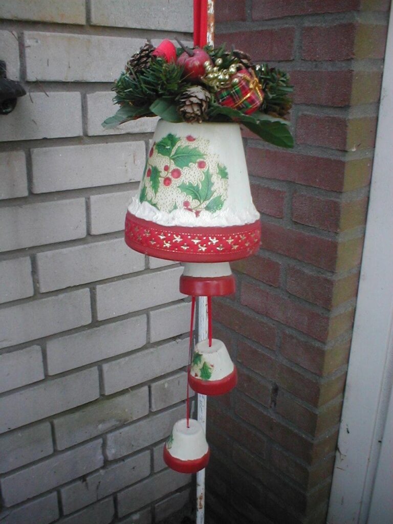 decoraciones navideñas hechas con macetas