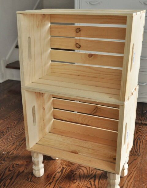 Cajas De Madera Apiladas Con Patatas Foto De Archivo - Imagen De