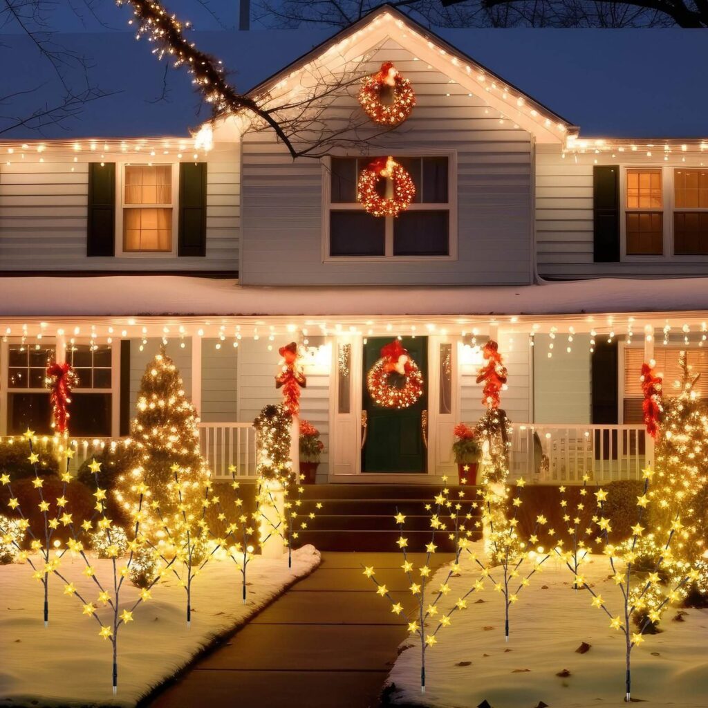 Casas Decoradas Con Luces De Navidad