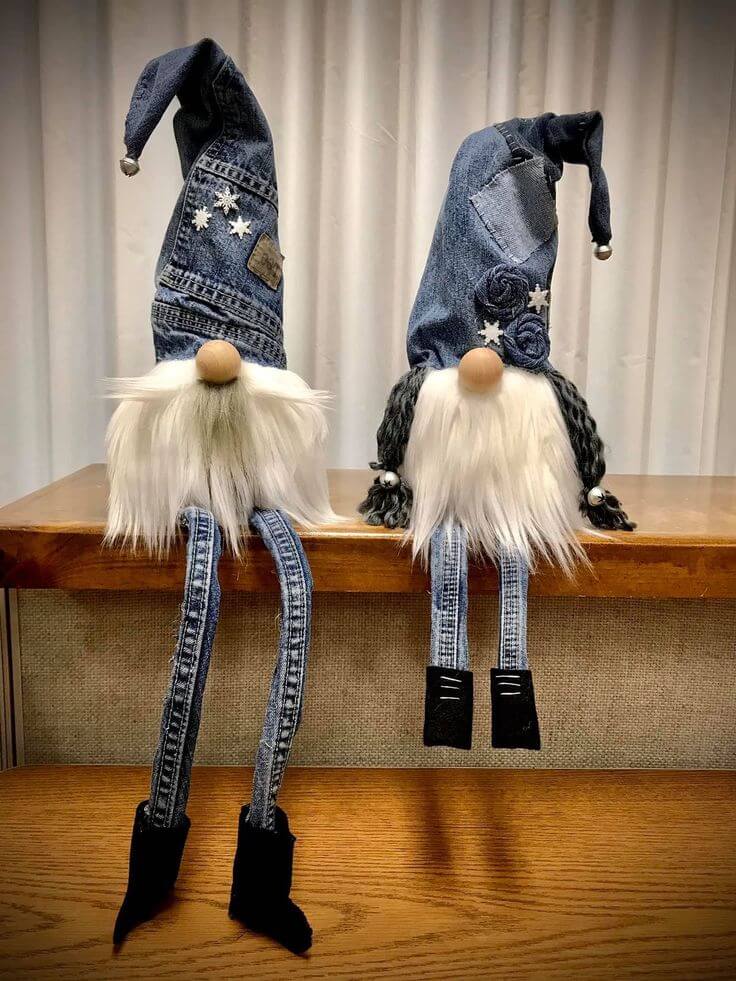 Adornos De Navidad Con Jeans Viejos