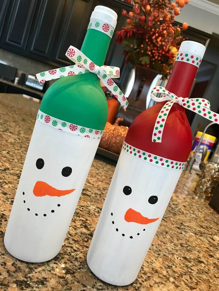 adornos navideños con botellas de vidrio