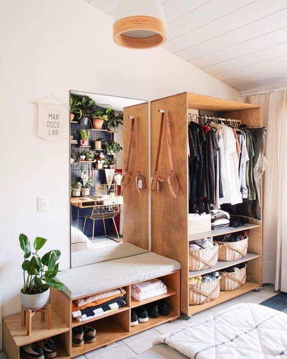 Closet Con Cajas De Madera Que Hará Tu Vida Más Fácil