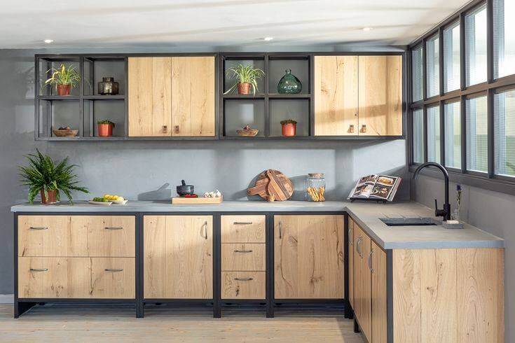 La Elegancia Y Funcionalidad De La Cocina Modular Color Madera