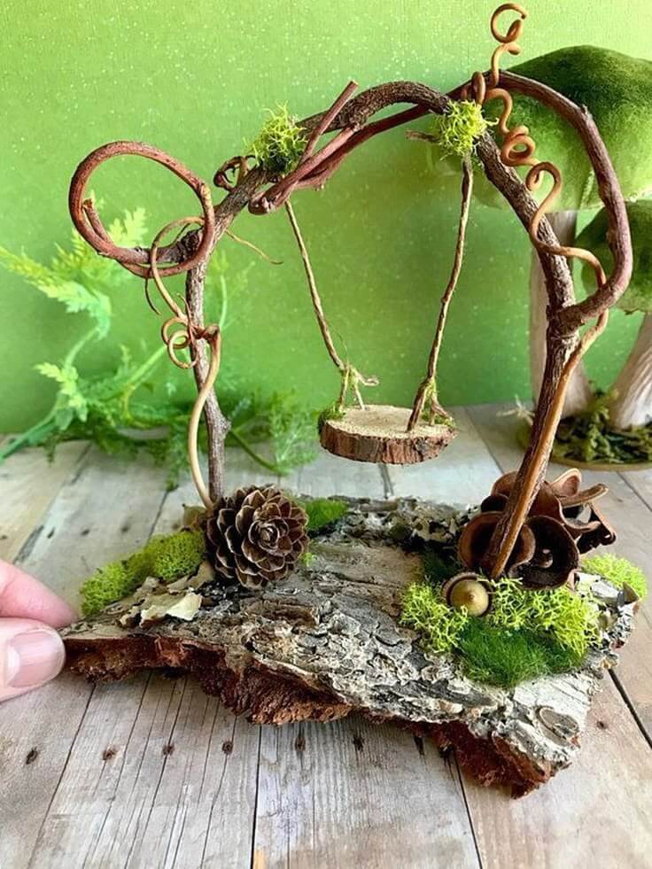 Crea Un Jardín Encantado Con Mini Columpios De Hadas Hechos A Mano